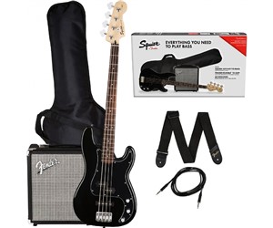 COMBO DE BAJO ELECTRICO FENDER SQUIER PJ BASS NEGRO