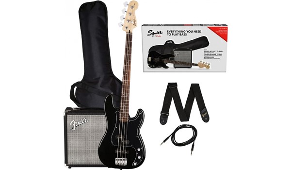 COMBO DE BAJO ELECTRICO FENDER SQUIER PJ BASS NEGRO