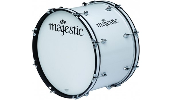 BOMBO DE BANDA MAJESTIC BLANCO BOMBOS DE MARCHA  TREVOR