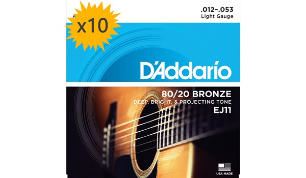 CUERDAS (CAJA) D'ADDARIO LITE 80/20 BRONCE ACUSTICA