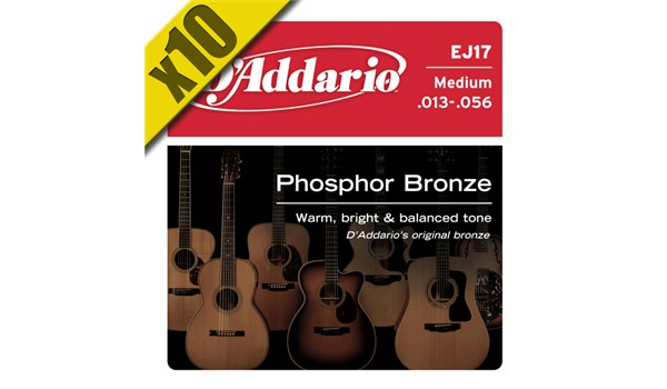 CUERDAS (CAJA) D'ADDARIO MEDIU GUITARRA ACUSTICA POR CAJA  DADDARIO