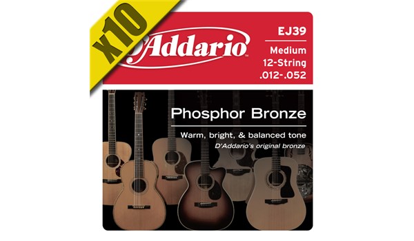 CUERDAS (CAJA) D'ADDARIO PARA  GUITARRA ACUSTICA POR CAJA  DADDARIO