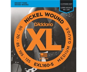 CUERDAS (SET) D'ADDARIO BAJO 5 50-135 LONG 5 STRING