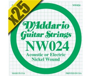 CUERDA (CAJA) SUELTA D'ADDARIO GUITARRA ELECTRICA POR CAJA  DADDARIO