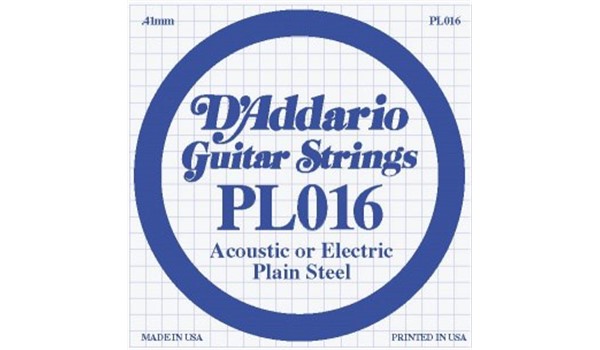 CUERDA D'ADDARIO SUELTA GUITARRA ELECTRICA 016